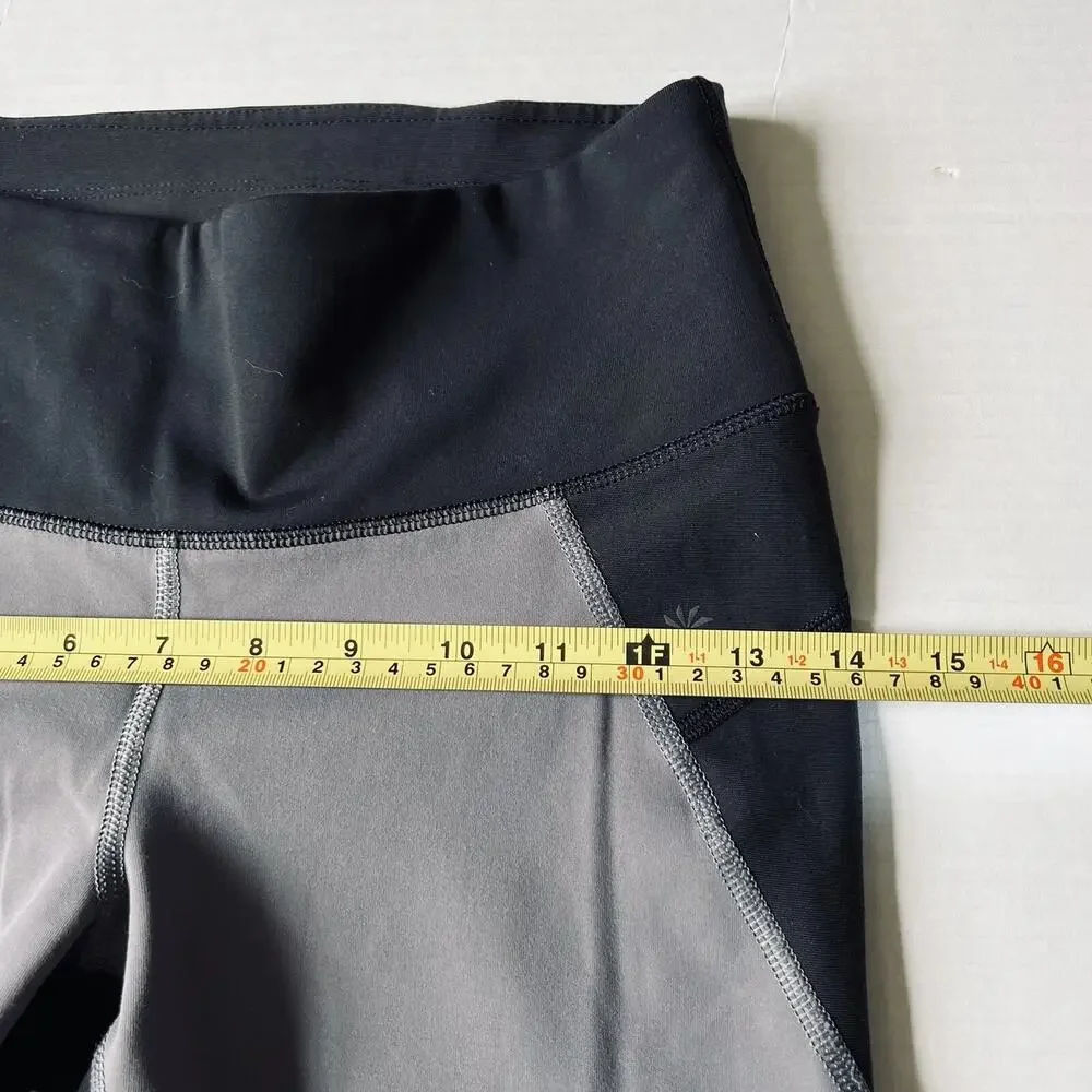 Athleta Sz S Colorblock Salutation Black Gray EXCELLENT